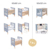 Crib convertible into a cot (7in1) wood/blue · Nexor Tre Blu denim