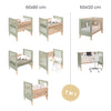 Crib convertible into a cot (7in1) wood/green-olive · Nexor Tre Erba