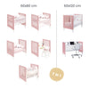 Crib and cot all-in-one (7in1) white/pink · Nexo Tre Quarzo