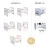 Wiege und babybett All-in-One (7in1) weiss/grau · Nexo Tre Grey