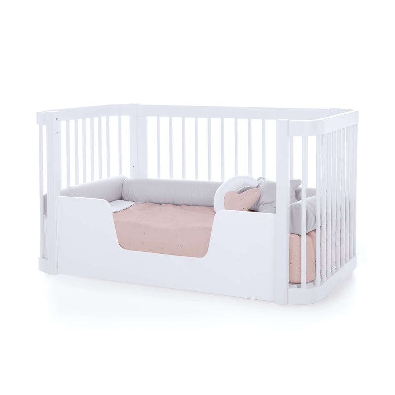 Lit bébé-lit d'enfant 70x140 cm (3in1) en blanc · Crea Due Bianco C300-M1100