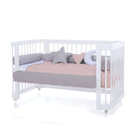 Lit bébé-lit d'enfant 70x140 cm (3in1) en blanc · Crea Due Bianco C300-M1100