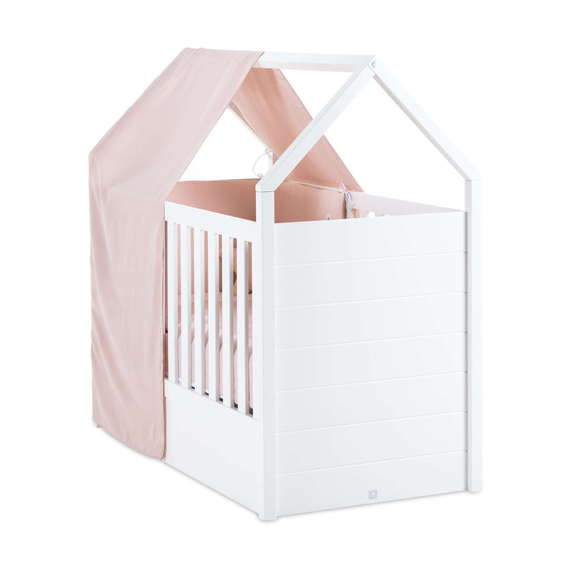 Lit cabane bébé 70x140 cm (3in1) avec linge de lit Cremarosa · Auna 