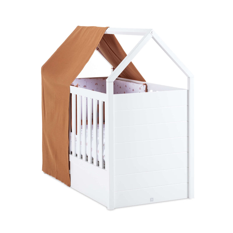 Lit cabane bébé 70x140 cm (3in1) avec linge de lit Ariake · Auna 