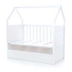 White montessori house cot and teepee tent bed (5in1) 70x140 Auna Cremarosa
