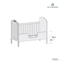 Classical cot- bed (3in1) in white 70x140 upholstered · Época C303