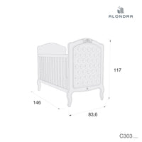 Classical cot- bed (3in1) in white 70x140 upholstered · Época C303