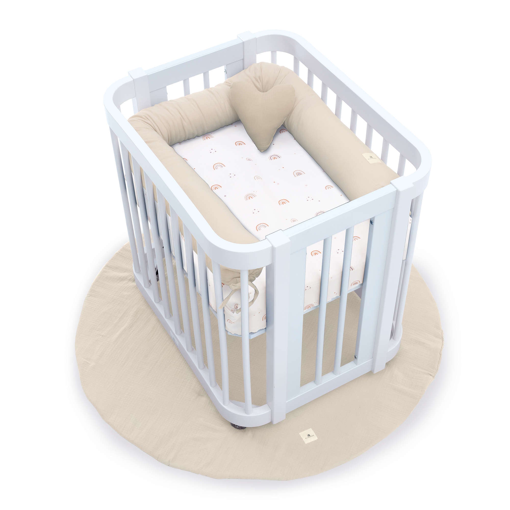 Baby oval crib 55x70 cm in white · Crea Uno Bianco C304-M1100