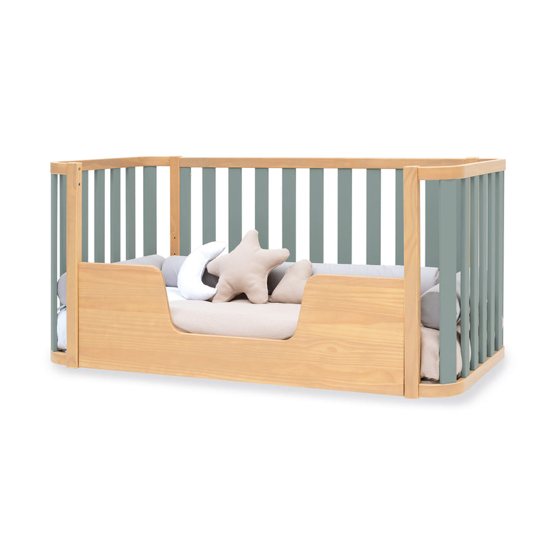 Lit bébé-Lit d'enfant 70x140 cm (3in1) bois/vert · Crea Plus Due C350-M5057