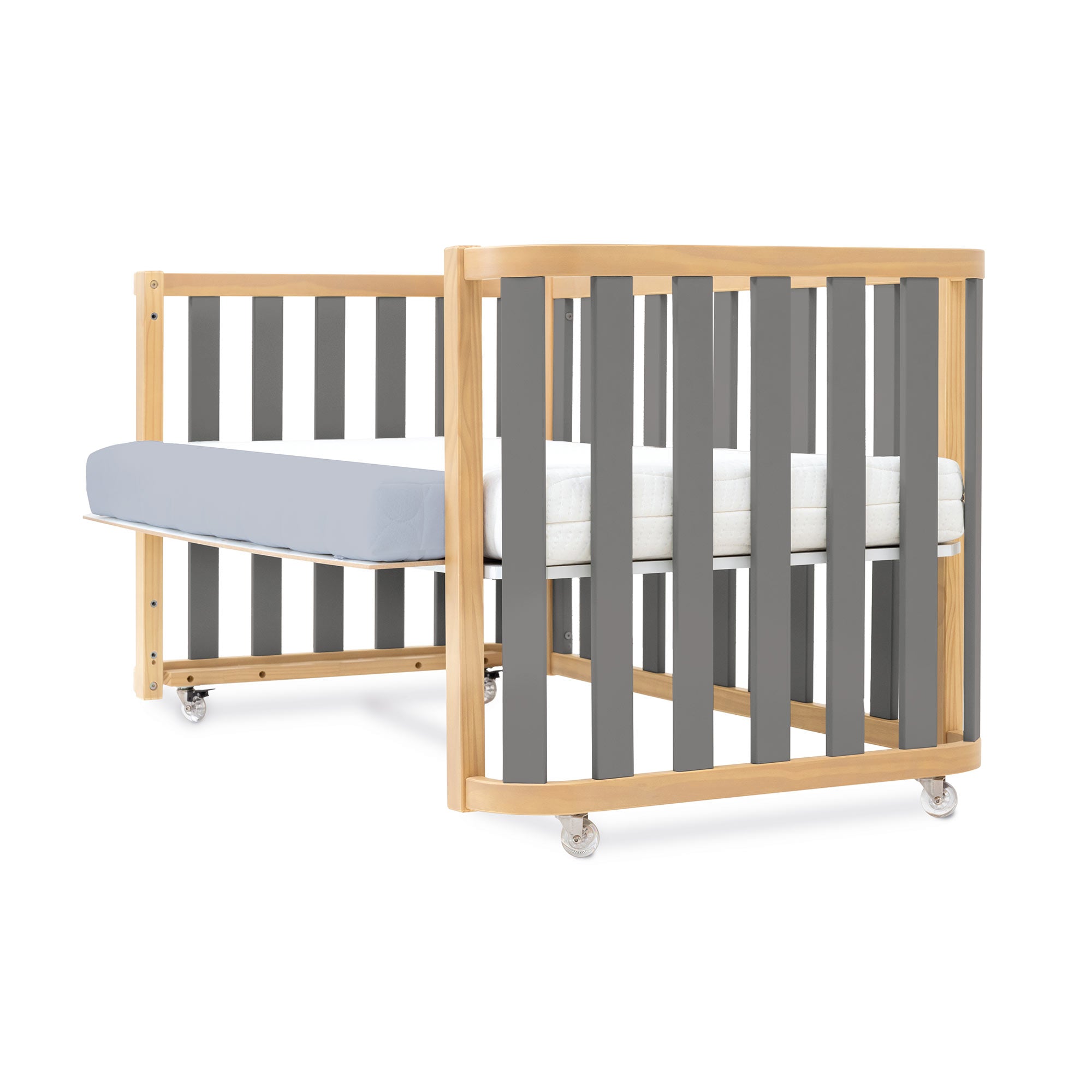 Cot-bed 70x140 cm (3in1) wooden/grey - Main Image