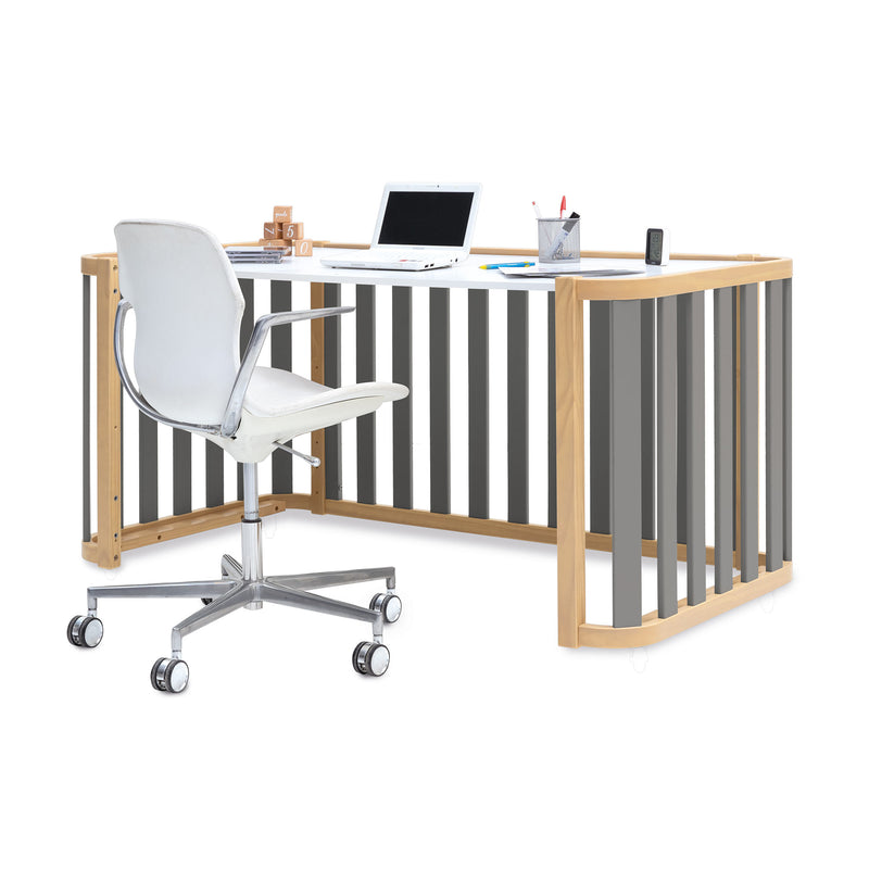 Lit bébé-Lit d'enfant 70x140 cm (3in1) bois/gris · Crea Plus Due C350-M5058