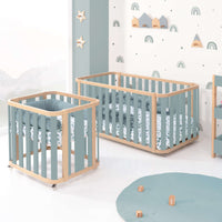 Berceau, lit bébé et lit d'enfant (4in1) bois/vert · Crea Plus Tre C351-M5057