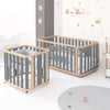 Mini berço, berço e cama (4in1) madeira/cinzento · Crea Plus Tre C351-M5058