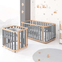 Mini berço, berço e cama (4in1) madeira/cinzento · Crea Plus Tre C351-M5058