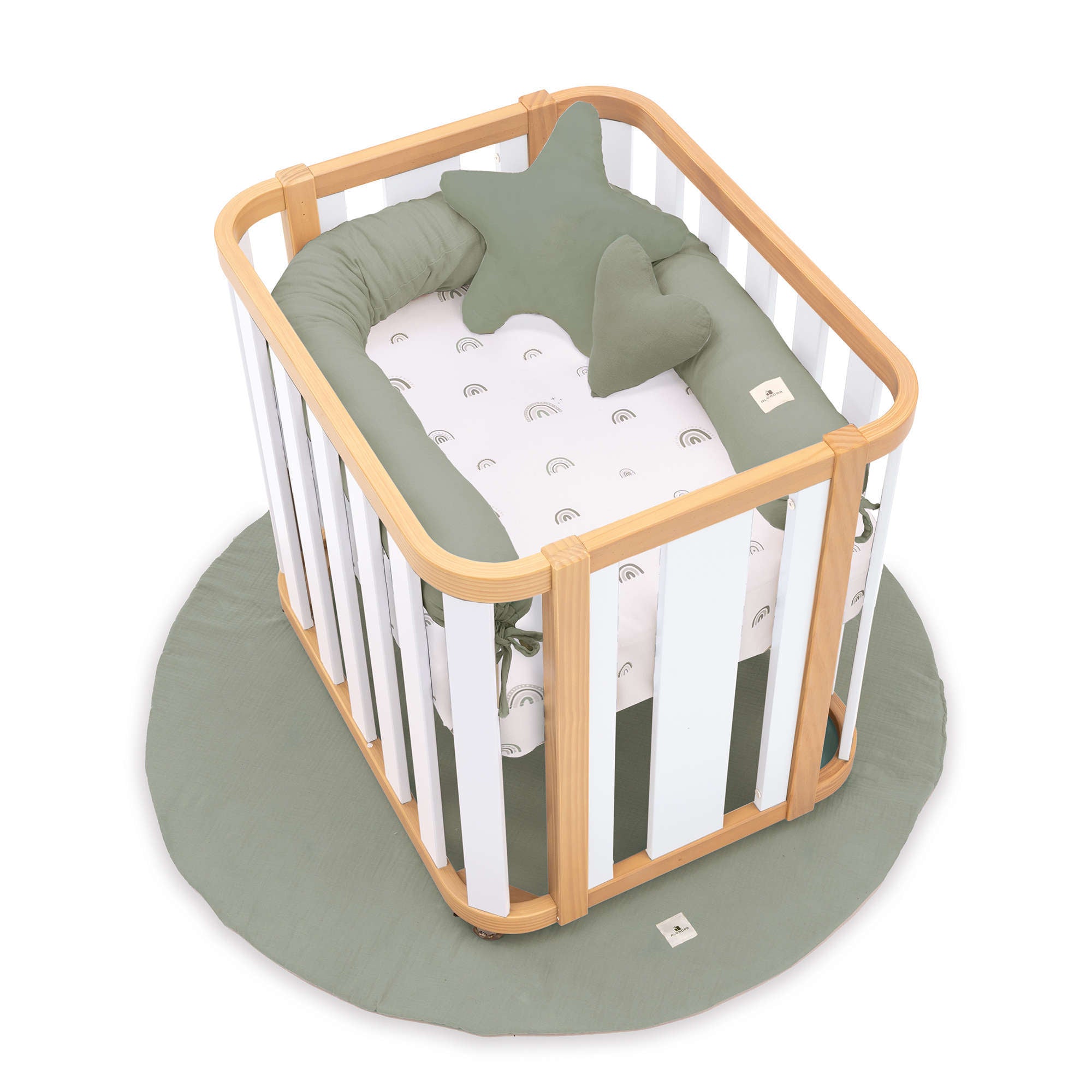 Ovaler Babywiege 55x70 cm Holz/weiss · Crea Plus Uno C354-M5011