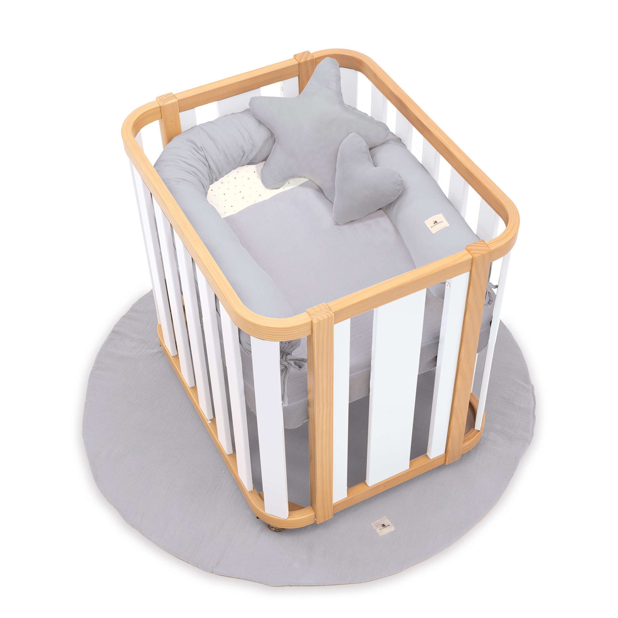 Ovaler Babywiege 55x70 cm Holz/weiss · Crea Plus Uno C354-M5011