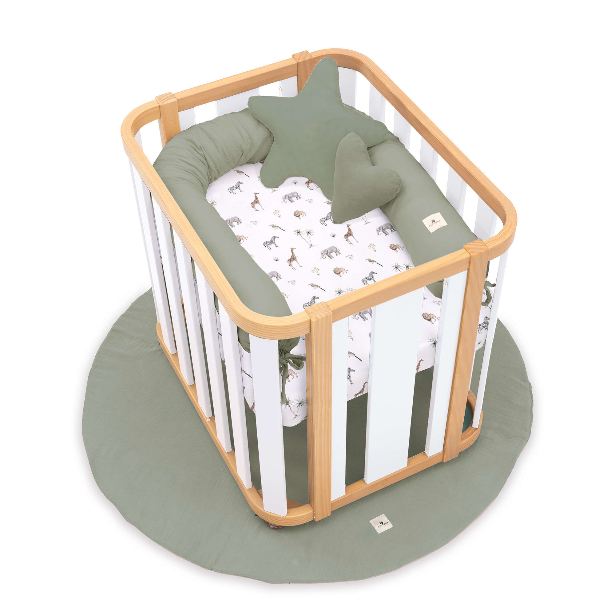 Ovaler Babywiege 55x70 cm Holz/weiss · Crea Plus Uno C354-M5011