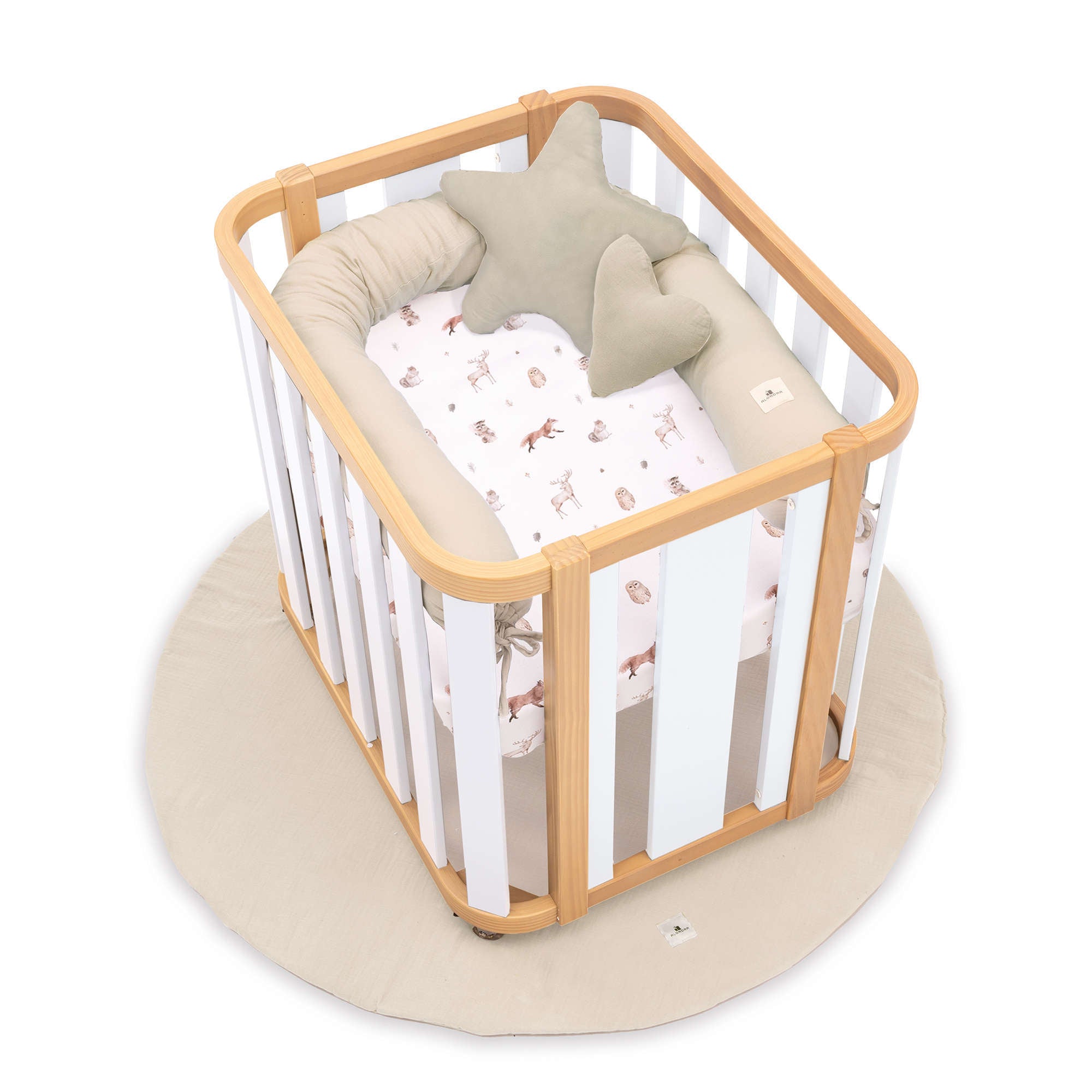 Ovaler Babywiege 55x70 cm Holz/weiss · Crea Plus Uno C354-M5011