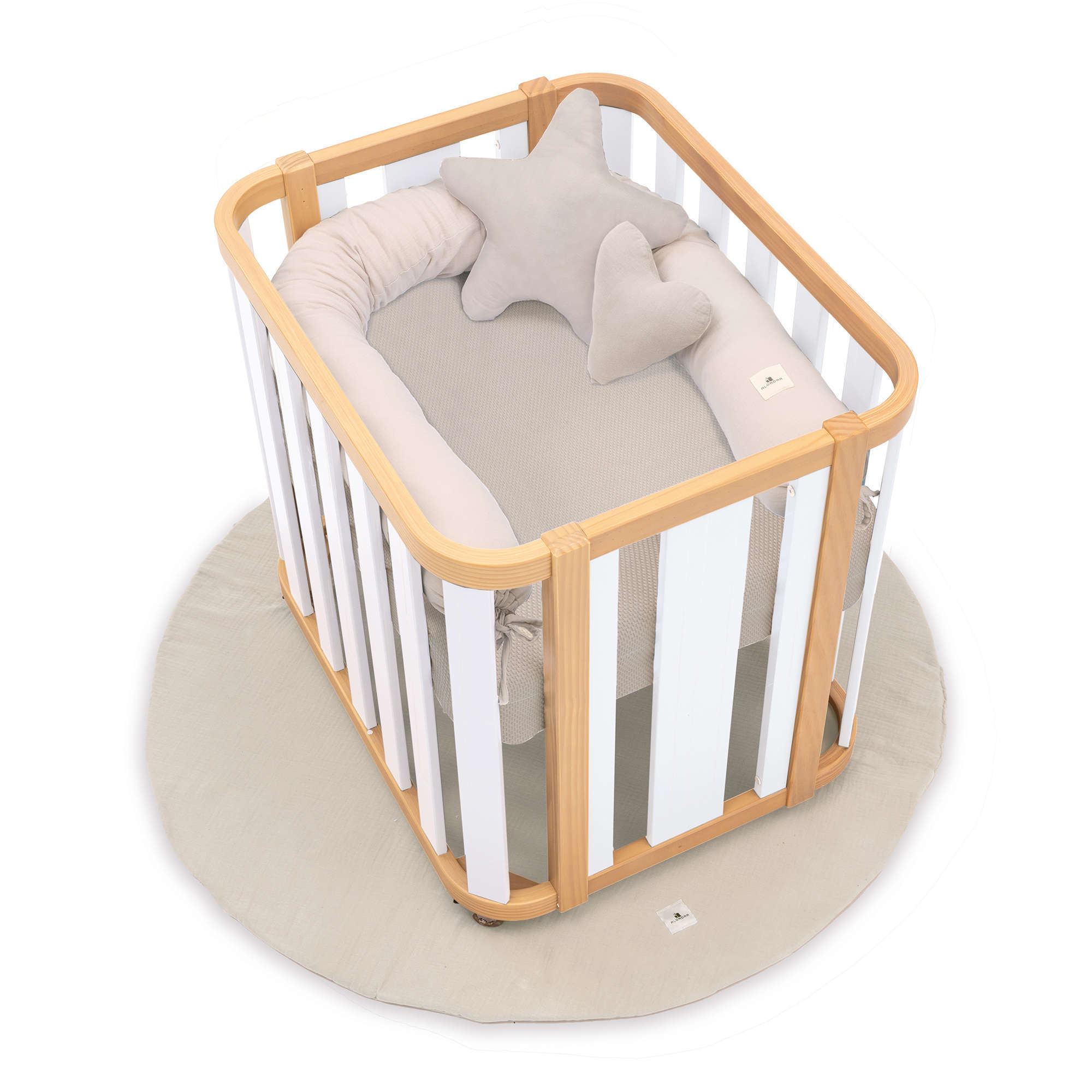 Ovaler Babywiege 55x70 cm Holz/weiss · Crea Plus Uno C354-M5011