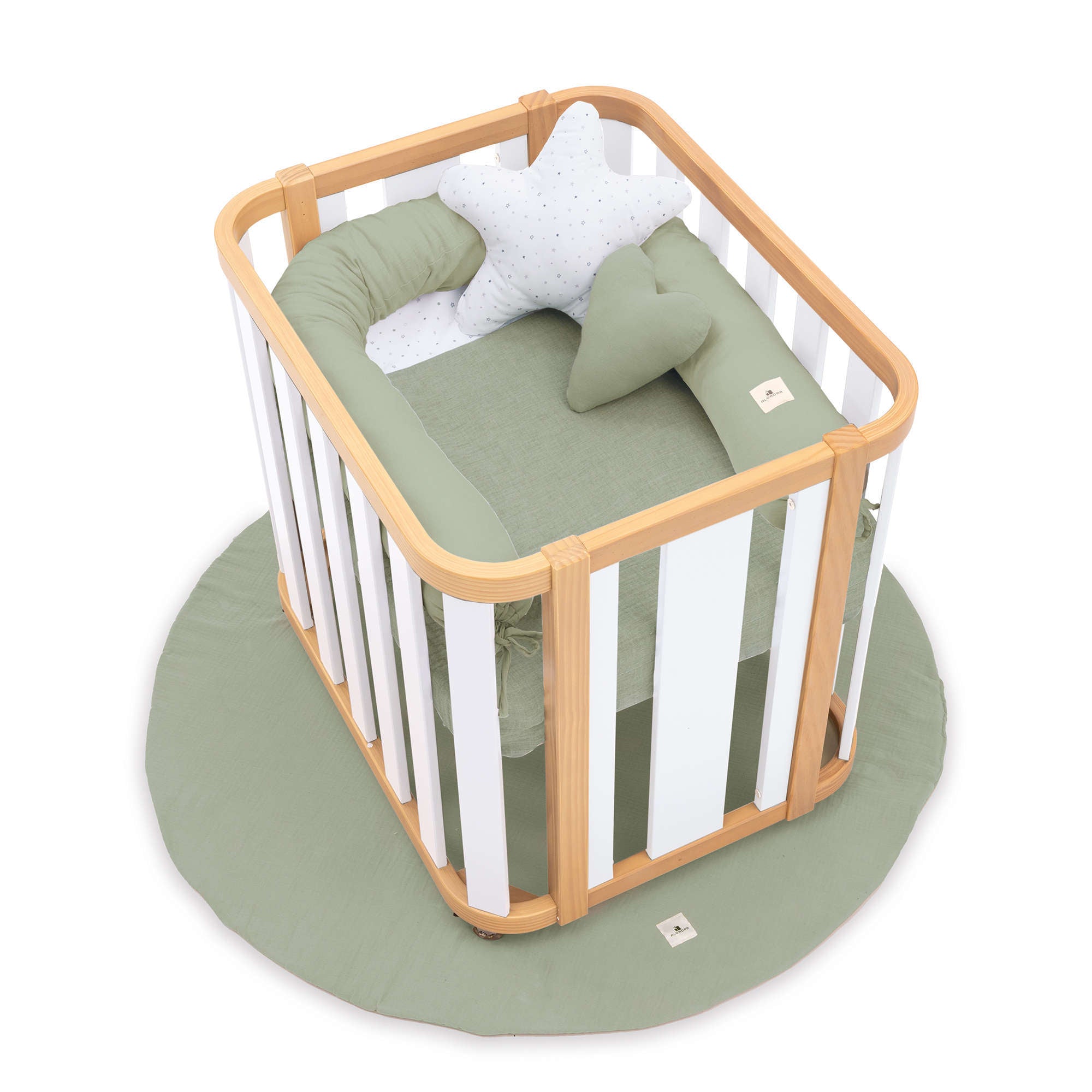 Ovaler Babywiege 55x70 cm Holz/weiss · Crea Plus Uno C354-M5011