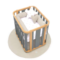 Mini berço oval 55x70 cm madeira/cinzento · Crea Plus Uno C354-M5058