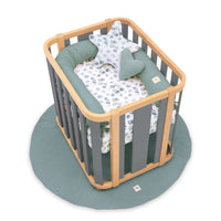 Mini berço oval 55x70 cm madeira/cinzento · Crea Plus Uno C354-M5058