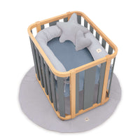 Mini berço oval 55x70 cm madeira/cinzento · Crea Plus Uno C354-M5058
