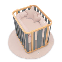 Mini berço oval 55x70 cm madeira/cinzento · Crea Plus Uno C354-M5058