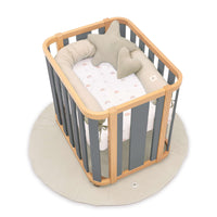 Mini berço oval 55x70 cm madeira/cinzento · Crea Plus Uno C354-M5058
