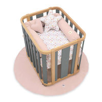 Mini berço oval 55x70 cm madeira/cinzento · Crea Plus Uno C354-M5058