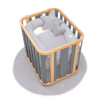 Mini berço oval 55x70 cm madeira/cinzento · Crea Plus Uno C354-M5058