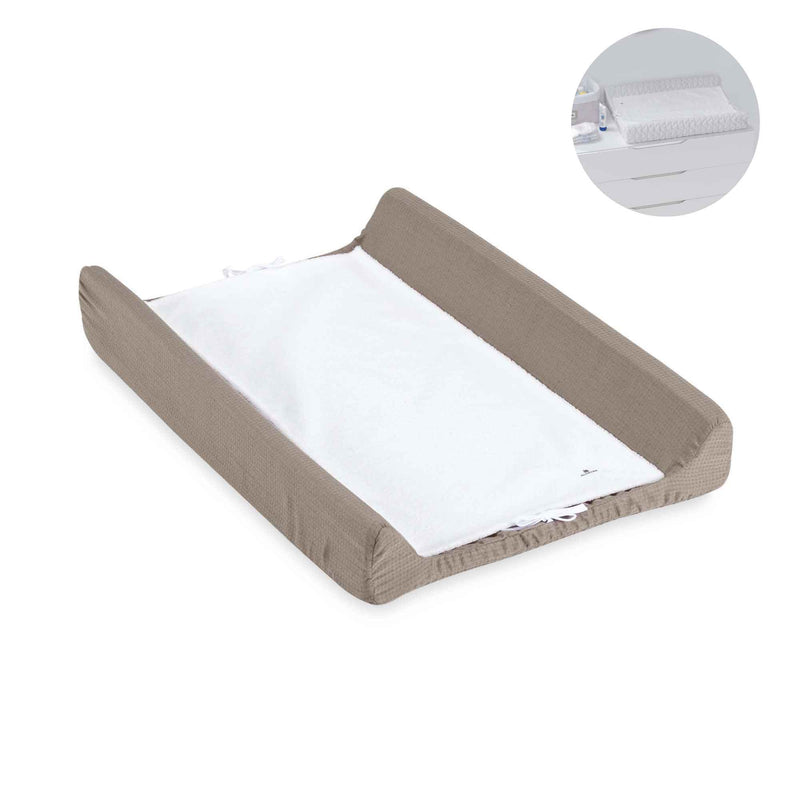 Beige changing mat for convertible cribs 60x120cm with removable cover
