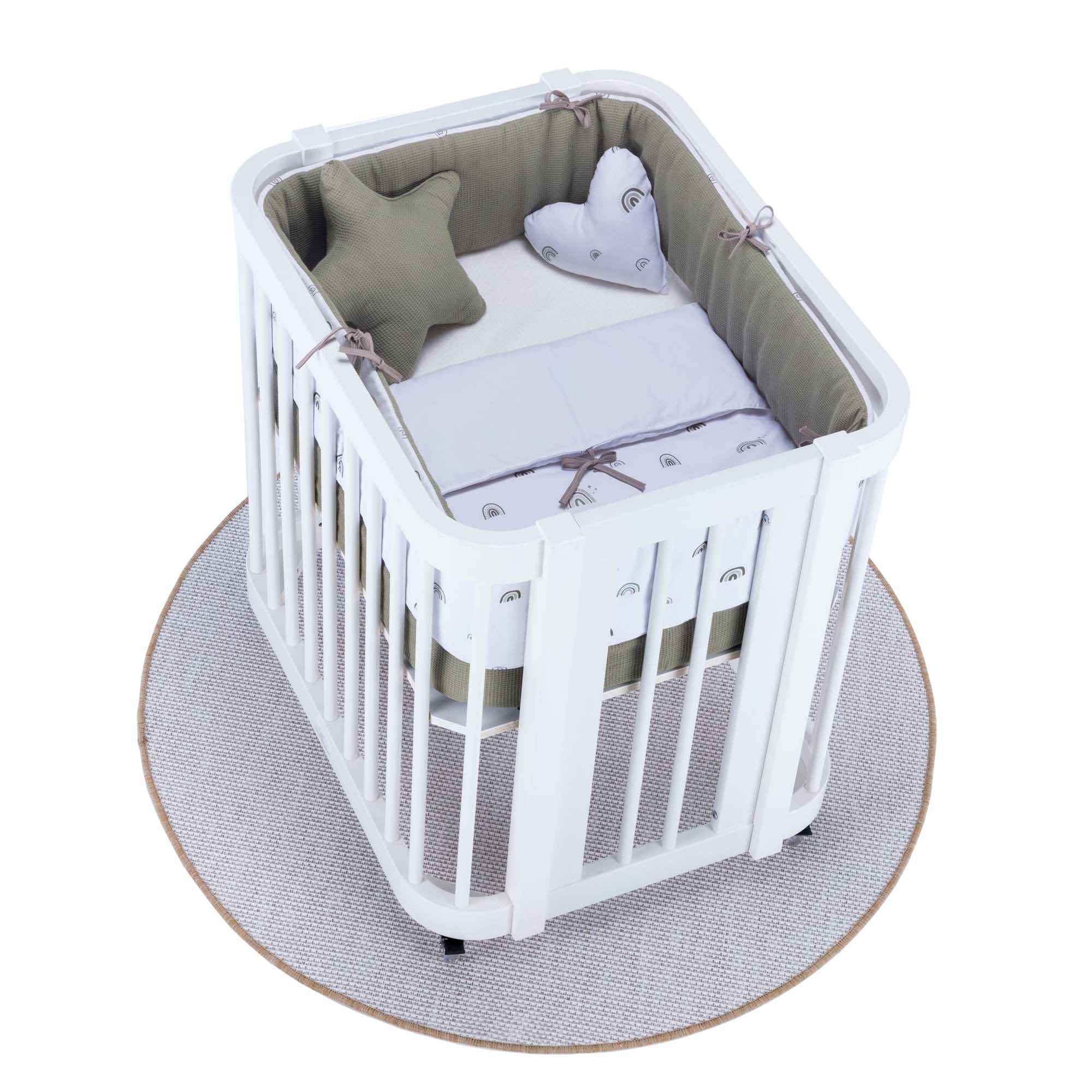 Baby oval crib 55x70 cm in white Crea Uno Bianco C304 M1100