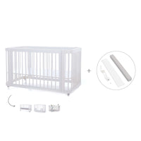Lit bébé-lit d'enfant 70x140 cm (3in1) en blanc · Crea Due Bianco C300-M1100