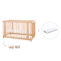 Lit bébé-Lit d'enfant 70x140 cm (3in1) en bois · Crea Due Nomad C300-M5000