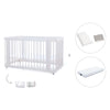 Lit bébé-lit d'enfant 70x140 cm (3in1) en blanc · Crea Due Bianco C300-M1100