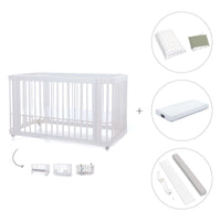 Lit bébé-lit d'enfant 70x140 cm (3in1) en blanc · Crea Due Bianco C300-M1100