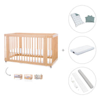 Lit bébé-Lit d'enfant 70x140 cm (3in1) en bois · Crea Due Nomad C300-M5000