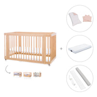 Lit bébé-Lit d'enfant 70x140 cm (3in1) en bois · Crea Due Nomad C300-M5000