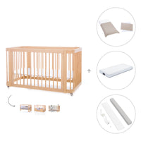 Lit bébé-Lit d'enfant 70x140 cm (3in1) en bois · Crea Due Nomad C300-M5000