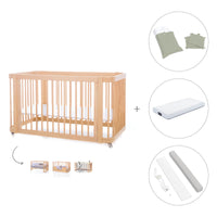 Lit bébé-Lit d'enfant 70x140 cm (3in1) en bois · Crea Due Nomad C300-M5000