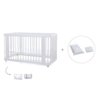 Babybett-Bett (3in1) 70x140 cm weiß · Crea Due Bianco C300-M1100