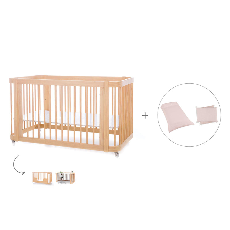 Lit bébé-Lit d'enfant 70x140 cm (3in1) en bois · Crea Due Nomad C300-M5000