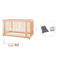 Baby cot-toddler bed (3in1) 70x140 cm wood · Crea Due Nomad C300-M5000