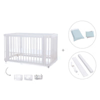 Babybett-Bett (3in1) 70x140 cm weiß · Crea Due Bianco C300-M1100