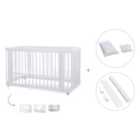 Babybett-Bett (3in1) 70x140 cm weiß · Crea Due Bianco C300-M1100