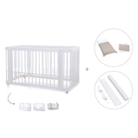 Babybett-Bett (3in1) 70x140 cm weiß · Crea Due Bianco C300-M1100