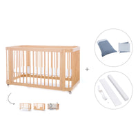 Lit bébé-Lit d'enfant 70x140 cm (3in1) en bois · Crea Due Nomad C300-M5000