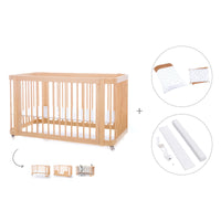 Baby cot-toddler bed (3in1) 70x140 cm wood · Crea Due Nomad C300-M5000