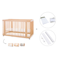 Lit bébé-Lit d'enfant 70x140 cm (3in1) en bois · Crea Due Nomad C300-M5000